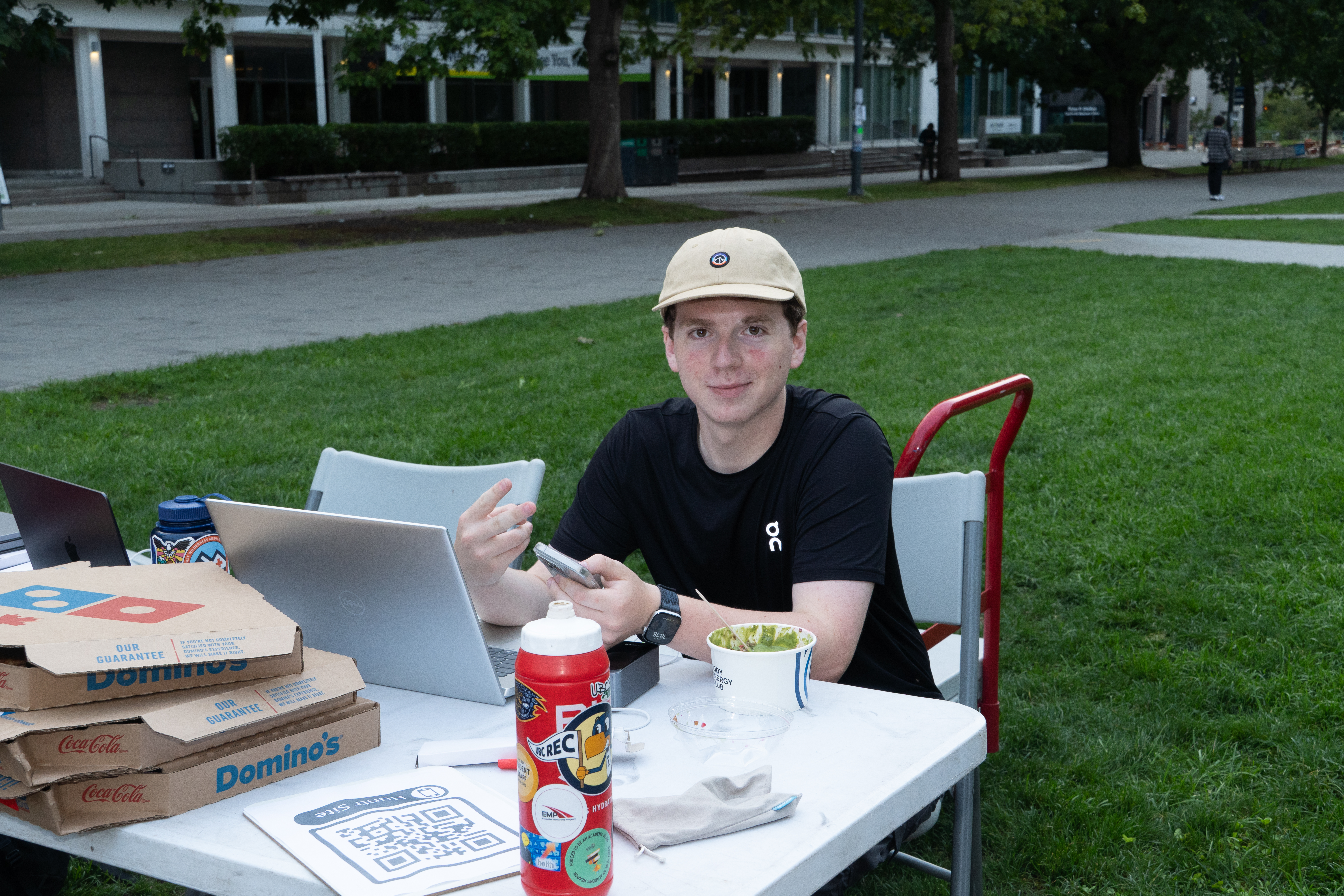 Evan Anderson working at desk
